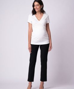 Ropa Premama Seraphine | Tops Premama Y Lactancia Cruzados - Pack De Dos En Blanco Y Negro