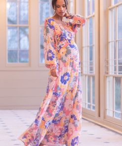 Ropa Premama Seraphine | Vestido Premama Y Lactancia Boho Vintage Floral Maxi