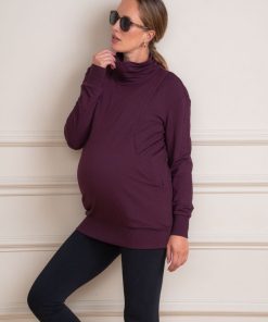 Ropa Premama Seraphine | Sudadera Premama Y Lactancia Granateen Mezcla De Algodon