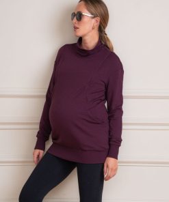 Ropa Premama Seraphine | Sudadera Premama Y Lactancia Granateen Mezcla De Algodon