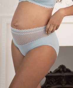 Ropa Premama Seraphine | Braguitas Premama De Encaje Azul Claro