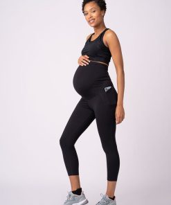 Ropa Premama Seraphine | Leggings Negros De 3/4 De Largo Para Maternidad Y Ropa Deportiva