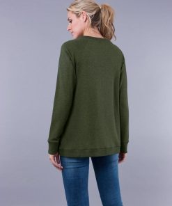 Ropa Premama Seraphine | Jersey Lactancia Premama Cruzado En Mezcla De Algodon- Verde