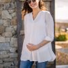 Ropa Premama Seraphine | Blusa Premama Y De Lactancia Plisada - Marfil