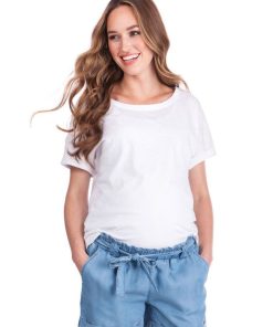 Ropa Premama Seraphine | Camiseta Premama Y Lactancia De Algodon Blanca