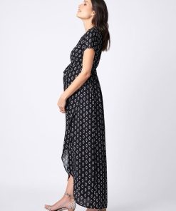 Ropa Premama Seraphine | Maxi Vestido Premama Estampado - Negro