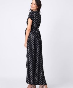 Ropa Premama Seraphine | Maxi Vestido Premama Estampado - Negro