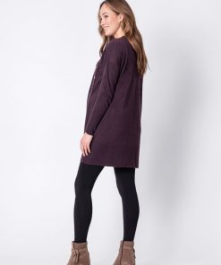 Ropa Premama Seraphine | Tunica Premama Y Lactancia De Punto Morado Oscuro