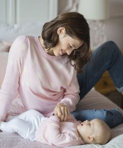 Ropa Premama Seraphine | Conjunto De Jerseis De Punto Con Margaritas Rosas A Juego De Mama & Mini
