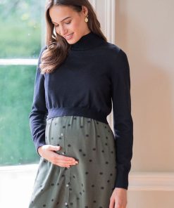 Ropa Premama Seraphine | Vestido Lactancia Y Premama De Lunares - Khaki