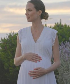 Ropa Premama Seraphine | Maxivestido Blanco De Encaje Bohemio Premama Y De Lactancia