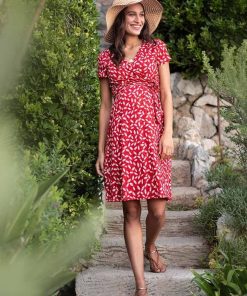 Ropa Premama Seraphine | Vestido Lactancia Premama Floral - Rojo