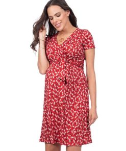 Ropa Premama Seraphine | Vestido Lactancia Premama Floral - Rojo