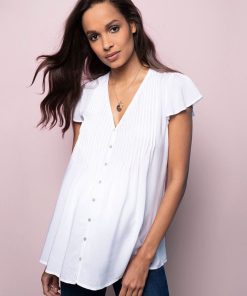 Ropa Premama Seraphine | Blusa Premama Con Drapeado - Blanco