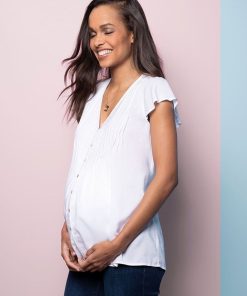 Ropa Premama Seraphine | Blusa Premama Con Drapeado - Blanco