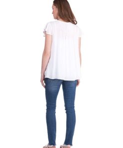 Ropa Premama Seraphine | Blusa Premama Con Drapeado - Blanco