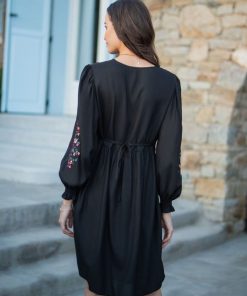 Ropa Premama Seraphine | Vestido Premama Y De Lactancia Con Bordado Negro