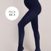Ropa Premama Seraphine | Medias Premama Azul Marino 100D Pack De 3