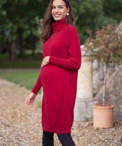 Ropa Premama Seraphine | Vestido Lactancia Y Premama De Punto - Rojo