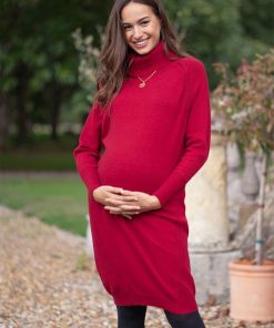 Ropa Premama Seraphine | Vestido Lactancia Y Premama De Punto - Rojo