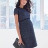 Ropa Premama Seraphine | Vestido Premama De Lana Bucle - Azul Marino