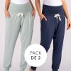 Ropa Premama Seraphine | Pantalones De Maternidad - Pack De 2 -Azul Marino Y Salvia