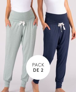 Ropa Premama Seraphine | Pantalones De Maternidad - Pack De 2 -Azul Marino Y Salvia