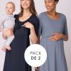 Ropa Premama Seraphine | Pack De Dos Camisones Maternidad A Lactancia Esenciales