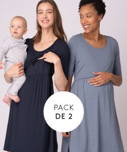 Ropa Premama Seraphine | Pack De Dos Camisones Maternidad A Lactancia Esenciales