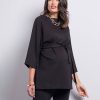 Ropa Premama Seraphine | Blusa Premama Punto Roma - Negro