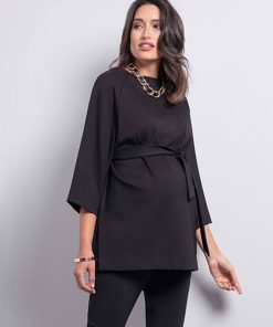 Ropa Premama Seraphine | Blusa Premama Punto Roma - Negro