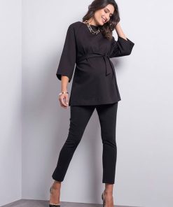 Ropa Premama Seraphine | Blusa Premama Punto Roma - Negro