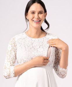 Ropa Premama Seraphine | Vestido De Novia Premama Y De Lactancia Con Encaje En Color Marfil