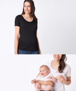 Ropa Premama Seraphine | Camisetas Premama Y Lactancia Pack De Blanca Y Negra