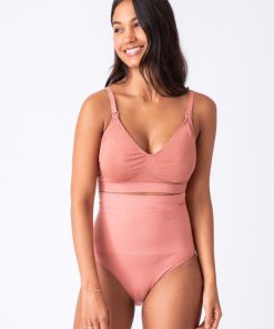 Ropa Premama Seraphine | Braguitas Postparto De Tiro Alto Terracota Y Negro Pack De 2