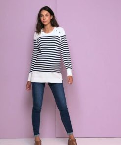 Ropa Premama Seraphine | Jersey Premama Y Lactancia A Rayas Nauticas