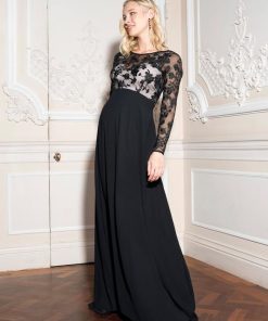 Ropa Premama Seraphine | Vestido De Noche Premama De Encaje Negro