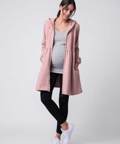 Ropa Premama Seraphine | Vestido Con Capucha 3 En 1 De Maternidad A Porteo Rosa Oscuro