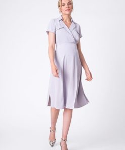 Ropa Premama Seraphine | Vestido Premama De Top Cruzado Azul