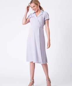 Ropa Premama Seraphine | Vestido Premama De Top Cruzado Azul