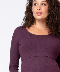 Ropa Premama Seraphine | Camisetas Premama Y Lactancia Acanaladas De Algodon- Pack De 2