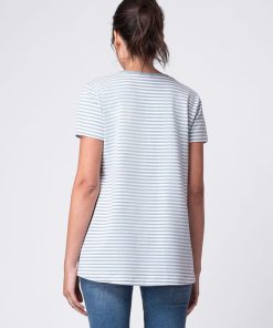 Ropa Premama Seraphine | Camiseta De Maternidad A Lactancia Con Rayas Azules Y Blancas