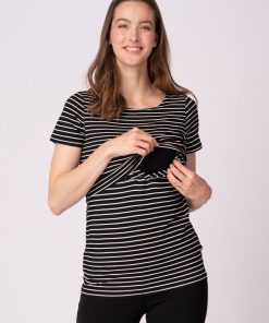 Ropa Premama Seraphine | Paquete De Dos Camisetas De Rayas Premama A Lactancia Esenciales