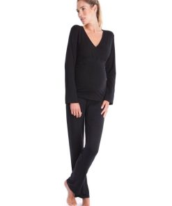 Ropa Premama Seraphine | Pijama Premama Y De Lactancia - Negro