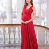 Ropa Premama Seraphine | Vestido Premama De Fiesta Largo - Rojo