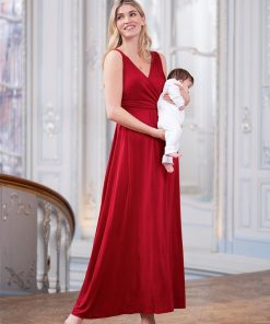 Ropa Premama Seraphine | Vestido Premama De Fiesta Largo - Rojo