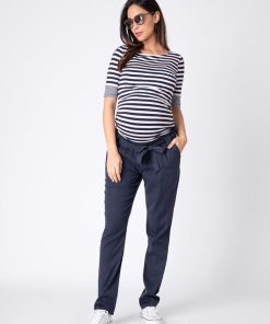 Ropa Premama Seraphine | Pantalones Premama Chinos Azulen Mezcla De Algodon