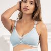 Ropa Premama Seraphine | Sujetador Premama De Maternidad A Lactancia Con Encaje Azul Claro