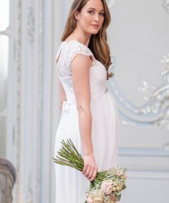 Ropa Premama Seraphine | Vestido De Boda Premama De Seda Y Encaje - Marfil