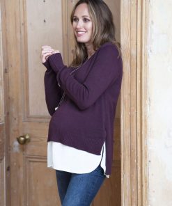Ropa Premama Seraphine | Jersey Lactancia Premama Con Camisa - Burdeos